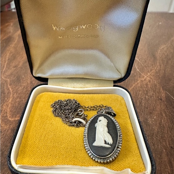 Wedgwood Jewelry - Wedgwood Gray and White Cameo Pendant